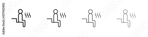 Sauna icons in minimalistic thin line strokes designs
