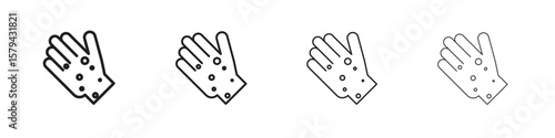 Rash hand icons in minimalistic thin line strokes designs
