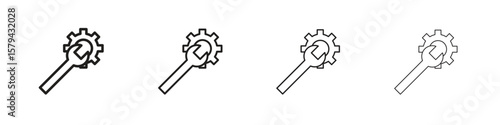 Productivity tools icons in minimalistic thin line strokes designs