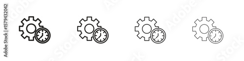 Productivity icons in minimalistic thin line strokes designs