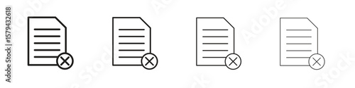 Paperless icons in minimalistic thin line strokes designs