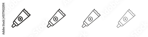Ointment icons in minimalistic thin line strokes designs