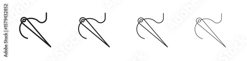 Needle icons in minimalistic thin line strokes designs