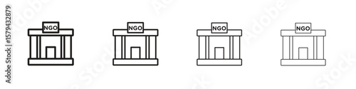 NGO icons in minimalistic thin line strokes designs