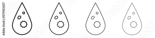 Leukemia icons in minimalistic thin line strokes designs