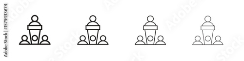 Lecture icons in minimalistic thin line strokes designs