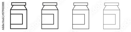 Jar icons in minimalistic thin line strokes designs