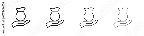 Inheritance law icons in minimalistic thin line strokes designs