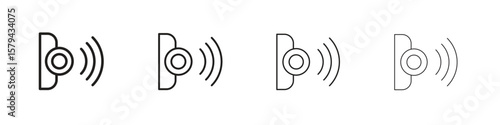 Infrared icons in minimalistic thin line strokes designs
