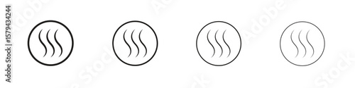 Hot icons in minimalistic thin line strokes designs