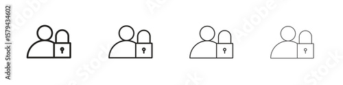 Guarantor icons in minimalistic thin line strokes designs