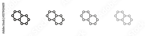 Graphene icons in minimalistic thin line strokes designs