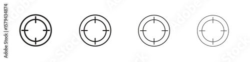 Focus icons in minimalistic thin line strokes designs