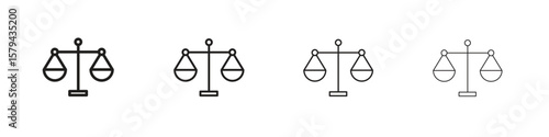 Economies of scale icons in minimalistic thin line strokes designs