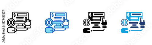 Pay Per Click icon Multi Style Vector Illustration