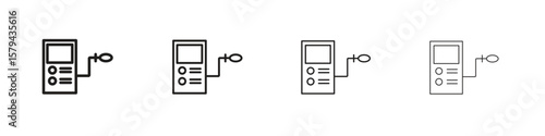 Dialysis icons in minimalistic thin line strokes designs