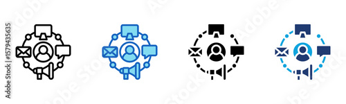 Omnichannel icon Multi Style Vector Illustration