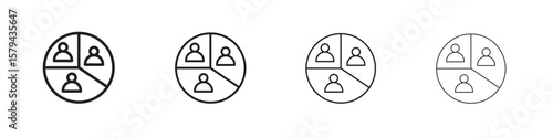 Demographics icons in minimalistic thin line strokes designs