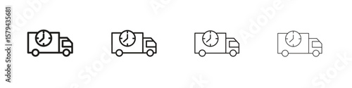 Delivery delay icons in minimalistic thin line strokes designs