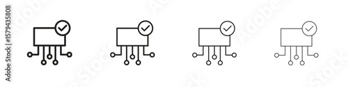 DOS icons in minimalistic thin line strokes designs