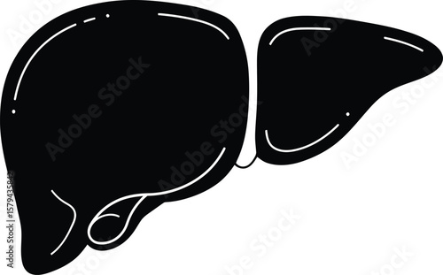 Black Human Liver Anatomy - AI Generative
