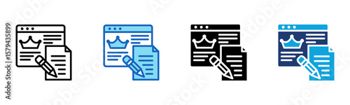Premium Content icon Multi Style Vector Illustration