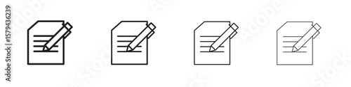 Contract icons in minimalistic thin line strokes designs