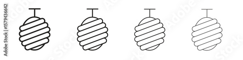 Cocoon icons in minimalistic thin line strokes designs