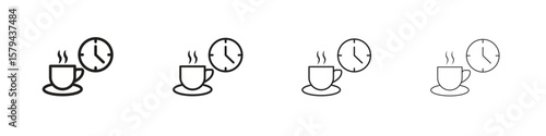 Break icons in minimalistic thin line strokes designs