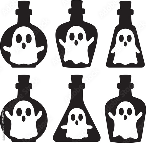 Spooky Halloween Elements Silhouette Vector Set

Witch Flying on Broom with Bats Halloween Clipart

Haunted House with Pumpkin and Bats Silhouette Design

Creepy Halloween Scene with Ghosts and Full M