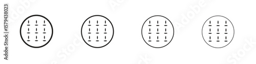Anti skid feet icons in minimalistic thin line strokes designs