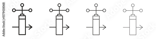 Anemometer icons in minimalistic thin line strokes designs
