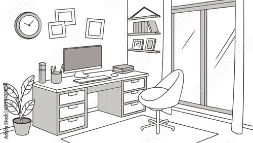 Illustration of empty store shelves with a basket of products and low stock sign near bottles