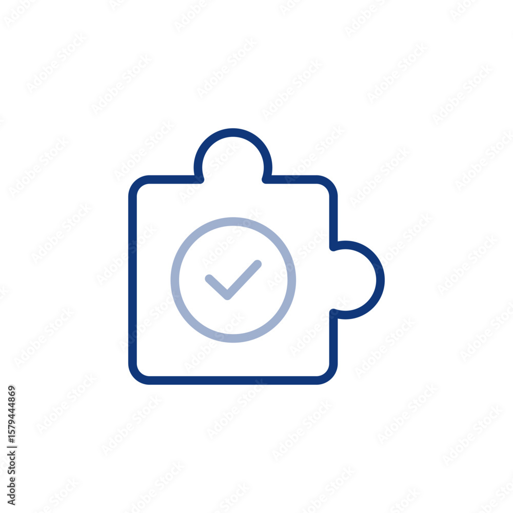 Obraz premium Problem solved icon. Puzzles solve icon. Jigsaw icon. 