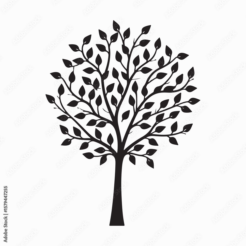 Fototapeta premium Fantasy tree. Organic concept. Simple graphic. Vector illustration.