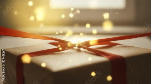 Gift wrapping ribbon close up