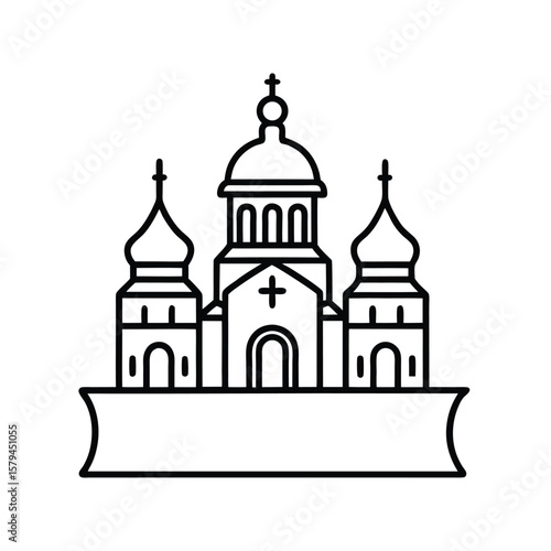 Wallpaper Mural Orthodox church with domes and cross building icon Torontodigital.ca