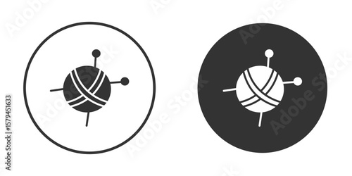 Wool ball icon design flat silhouette style