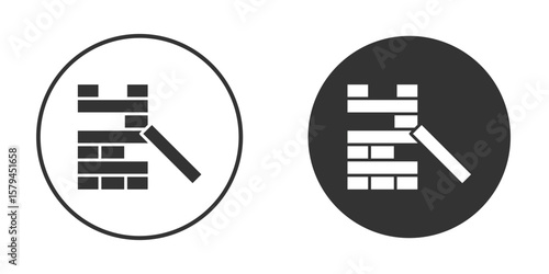 Wooden block icon design flat silhouette style
