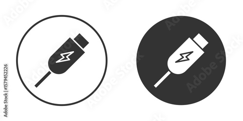 USB type c icon design flat silhouette style