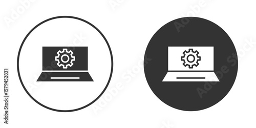Software Engineering icon design flat silhouette style