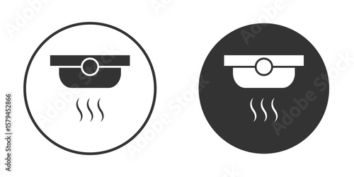 Smoke detector icon design flat silhouette style