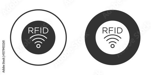 RFID icon design flat silhouette style