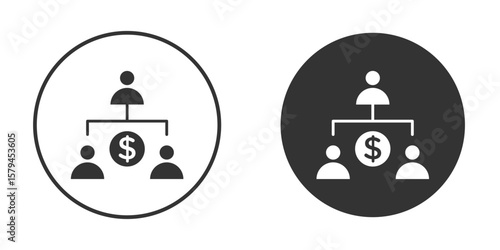 Ponzi scheme icon design flat silhouette style