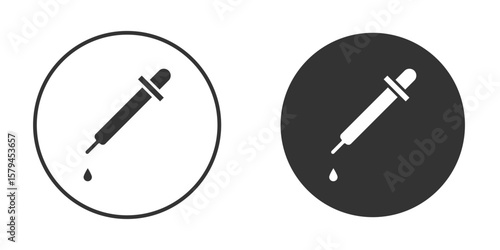 Pipette icon design flat silhouette style