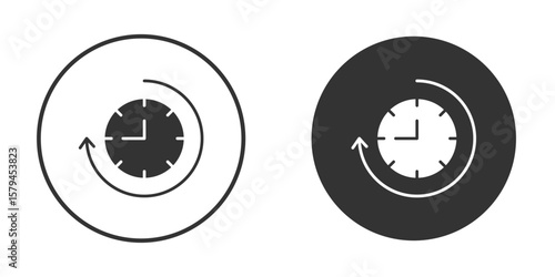 Past icon design flat silhouette style