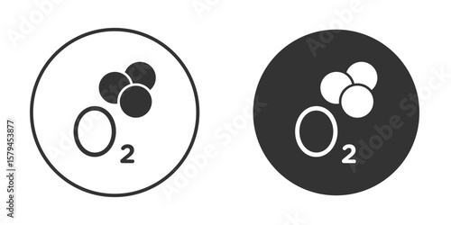 Oxygen O2 icon design flat silhouette style