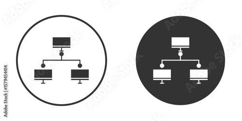 Local network icon design flat silhouette style