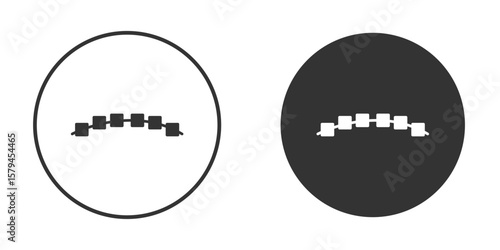Lingual braces icon design flat silhouette style