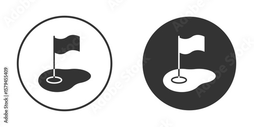 Golf yard icon design flat silhouette style